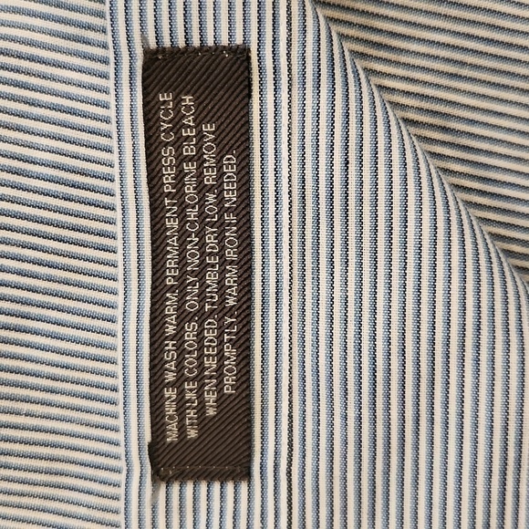 3/$20 John Bartlett Statements Blue Striped Button-Up Shirt - Picture 8 of 8